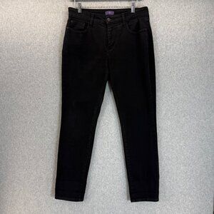 NYDJ Black Lift Tuck Technology‎ Skinny Leg Jeans Cotton Blend Leggings Size 10P